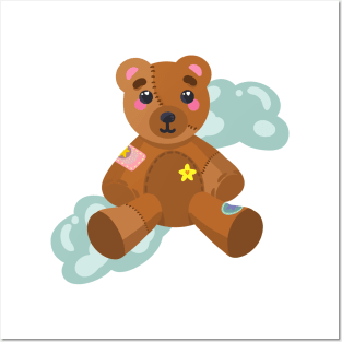 cute little sewed teddybear plushy design Posters and Art